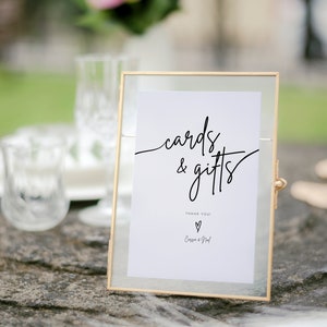 Cards and Gifts Sign Template, Wedding Sign Printable, Minimalistic Wedding, Printable Signs, Gift Table Top Sign, Digital Download