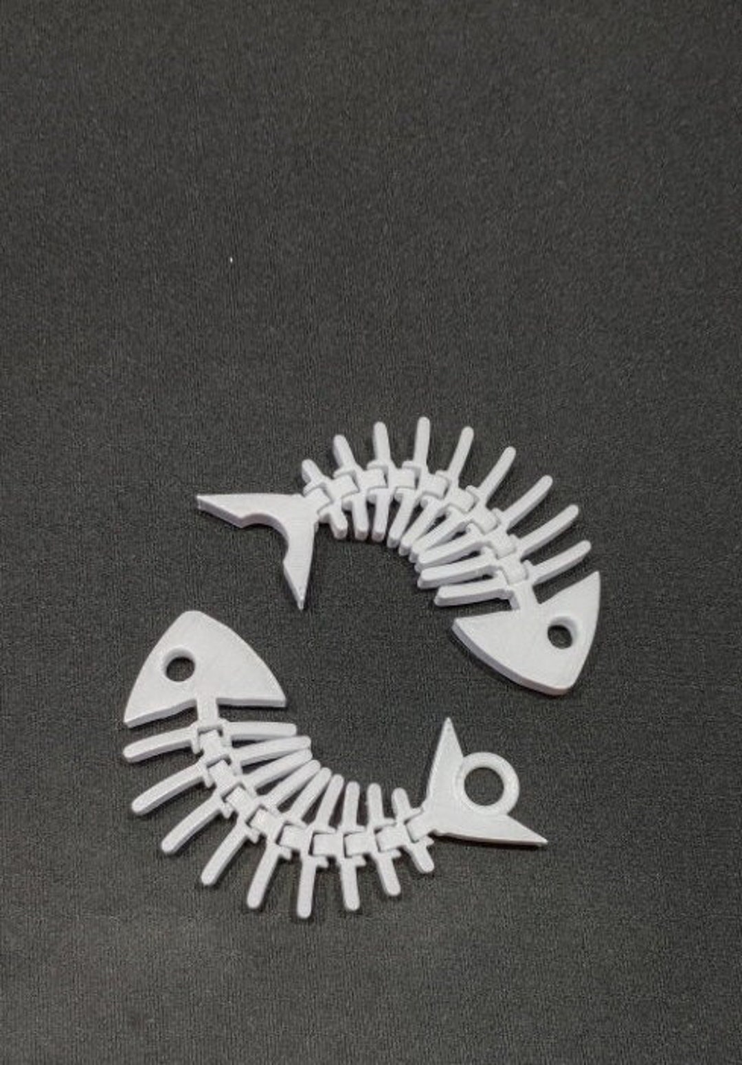 3d Printed Articulated Fish Skeleton charm Loop Available Etsy