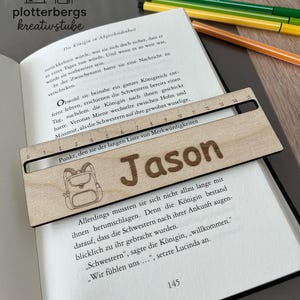 Reading aid with ruler - laser/plotter file - PNG/SVG - with school bag designs