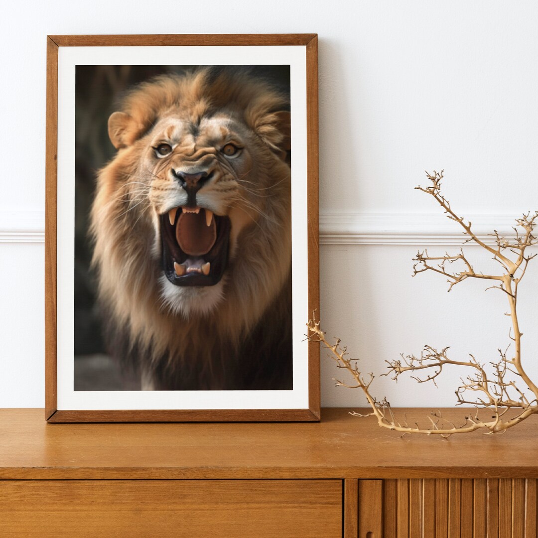 Wall Art Printable Lion Print King of the Jungle Printable Digital ...