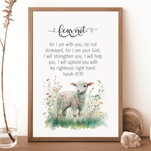 Isaiah 41:10, Bible Verse Print Scripture Printable Inspirational Painting Scripture Art Christian Décor Downloadable Art