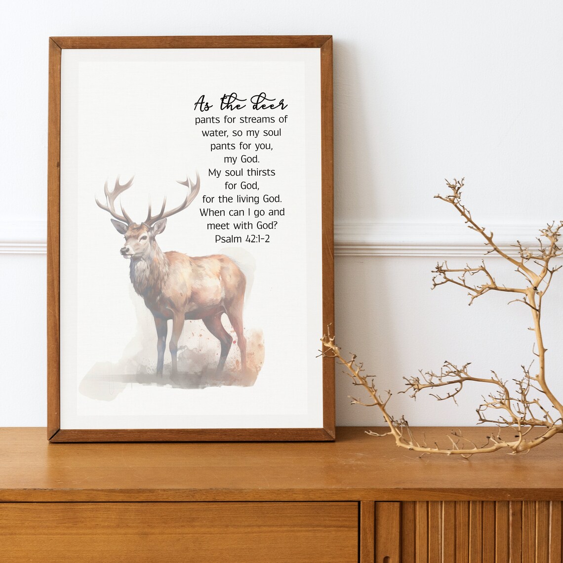Ps 42:1-2 Bible Verse Print Scripture Printable Inspirational Painting ...