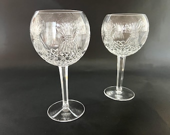 Set of 2 Waterford Crystal Millennium Series 8" Balloon Wine Goblets (Prosperity), Crystal Wedding Goblets, Engagement Glasses