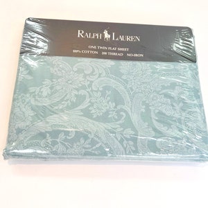 NEW in Package VINTAGE Ralph Lauren Home Collection Avery Blue Floral Twin Flat Sheet