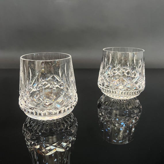 Vintage Waterford Crystal Lismore Roly Poly 3 3/8” Old Fashioned Glasses – Set of 2 – Whiskey Glasses IRELAND