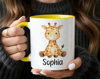 PERSONALISED Giraffe Mug • Cute Animal Mug • Gift for Her Sister Daughter • Birthday Gift • Office Work Gifts • Custom Cup