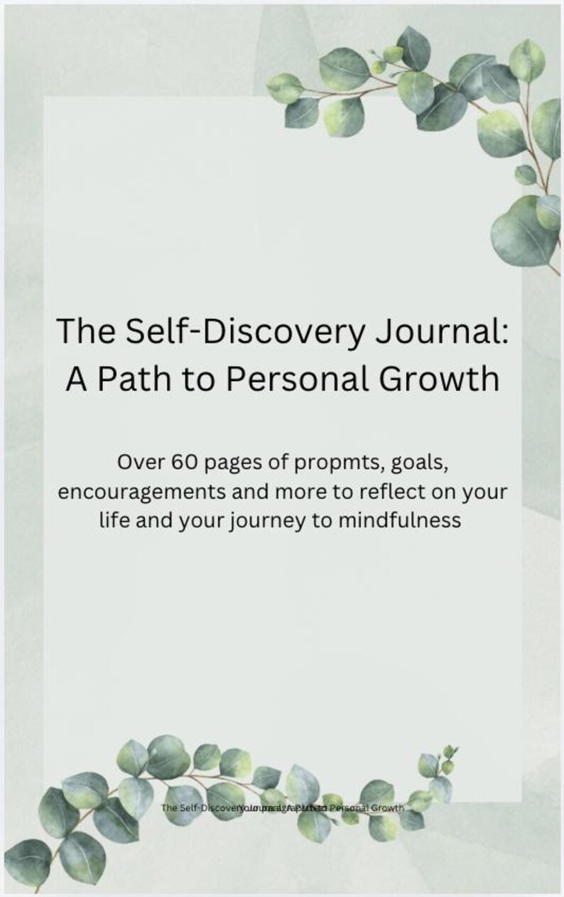 Printable Self Discovery and Mindfulness Journal - Etsy