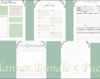 Printable Planner 5 Page Bundle