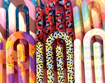 jumbo large acyrlic paperclip, planner, bookmark  accessory