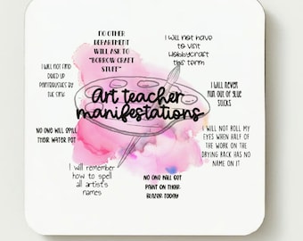 Art teacher manifestation funny coaster