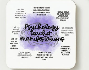 Psychology teacher manifestation coaster