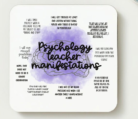 Psychology teacher manifestation coaster