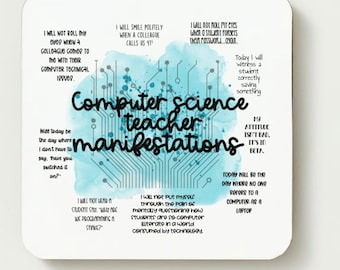 Computer science teacher manifestaiton coaster