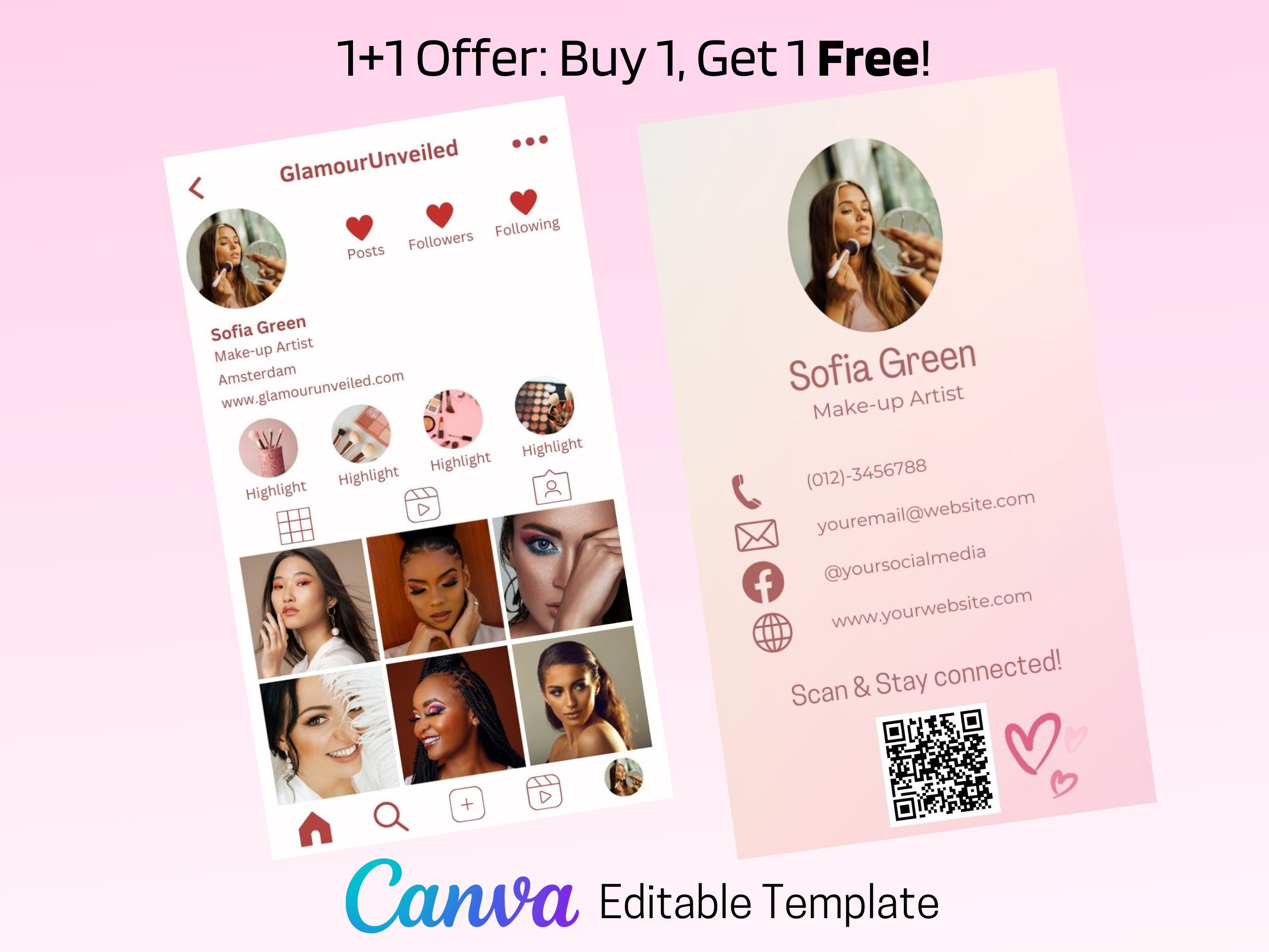 Instagram Business Card 11 Free Business Card Template - Etsy