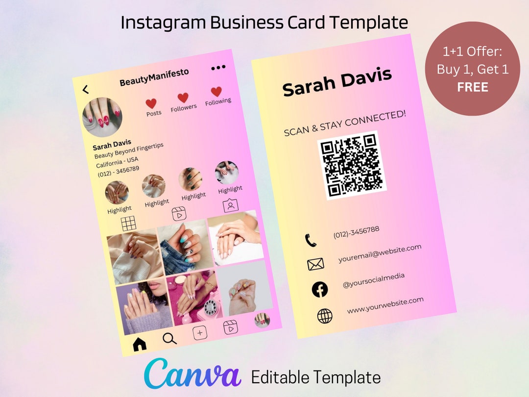 2023 Instagram Business Card, IG Business Card, Instagram Business Card
