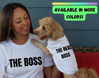 The Boss dog shirt, matching dog and owner outfit, dog shirt, fur baby outfit, spoiled dog, cute dog clothes, matching pet accessories