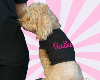 Besties dog shirt, matching dog clothes, girl's best friend, cute outfit for fur babies, dog and owner matching shirts, spoiled dog