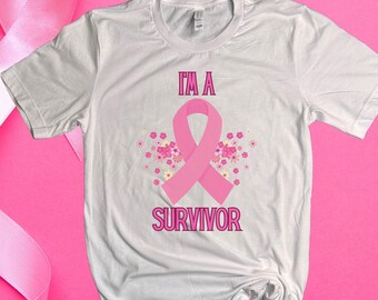 I'm a Breast Cancer Survivor, breast cancer awareness, matching dog shirt, dog mama, pink ribbon t shirt, cancer survivor, cancer support