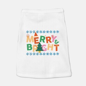 Merry & Bright dog shirt, matching Christmas, Christmas apparel, dog clothes, holiday matching set, family pajama set, Christmas cheer image 4