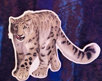 Pegatina de leopardo de las nieves