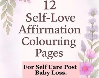 12 Positive Affirmation Malbuch für Frauen nach Verlust.