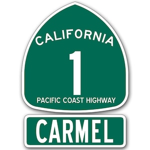 3x4 inch 2pcs California Highway 1 CARMEL Sticker (usa us auto drive pch road cally route rv travel ca)