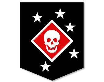 Adesivo per paraurti MARSOC MARINE Raiders nero con teschio rosso (decalcomania in vinile per camion camper soldato US MC Leatherneck) con licenza US Marine Corp