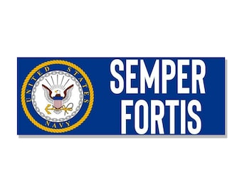 Semper Fortis Bumper Sticker (naval vinyl decal auto car truck laptop cell iphone seaman seal logo navy sailor) US Navy Licensed
