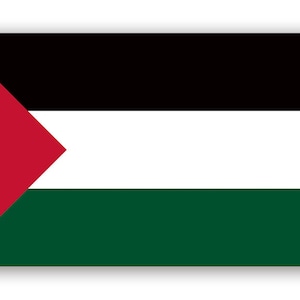 3x5 inch Palestine Flag Sticker (vinyl decal middle east country support auto car truck rv laptop cell iphone palestinian logo)