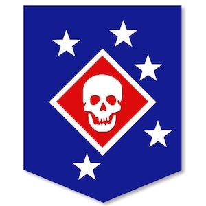 Blue MARSOC Marine Raiders Logo Bumper Sticker (vinyl decal decal vinyl auto car truck rv laptop cell) US Marine Corp Licensed