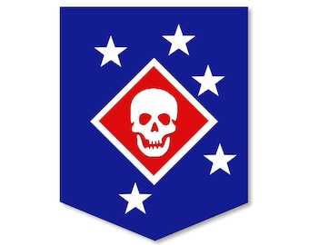 Blue MARSOC Marine Raiders Logo Bumper Sticker (vinyl decal decal vinyl auto car truck rv laptop cell) US Marine Corp Licensed