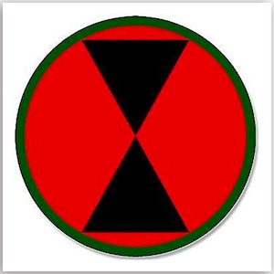 Round 7th Infantry Division Seal Shaped Sticker (logo seventh auto car truck rv laptop army us decal vinyl soldier) Licensed by US Army