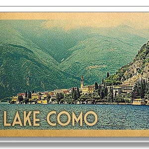 3 x 4 pouces carte postale vintage autocollant lac de Côme (autocollant vinyle europe rv auto roma italy italia lago travel visit it)