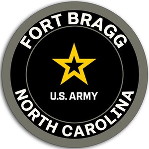 Rund Fort Bragg North Carolina U.S. Army Sticker (Militär Nuklearstempel US-Armee US Army US Army Aufkleber) US Army Lizensiert