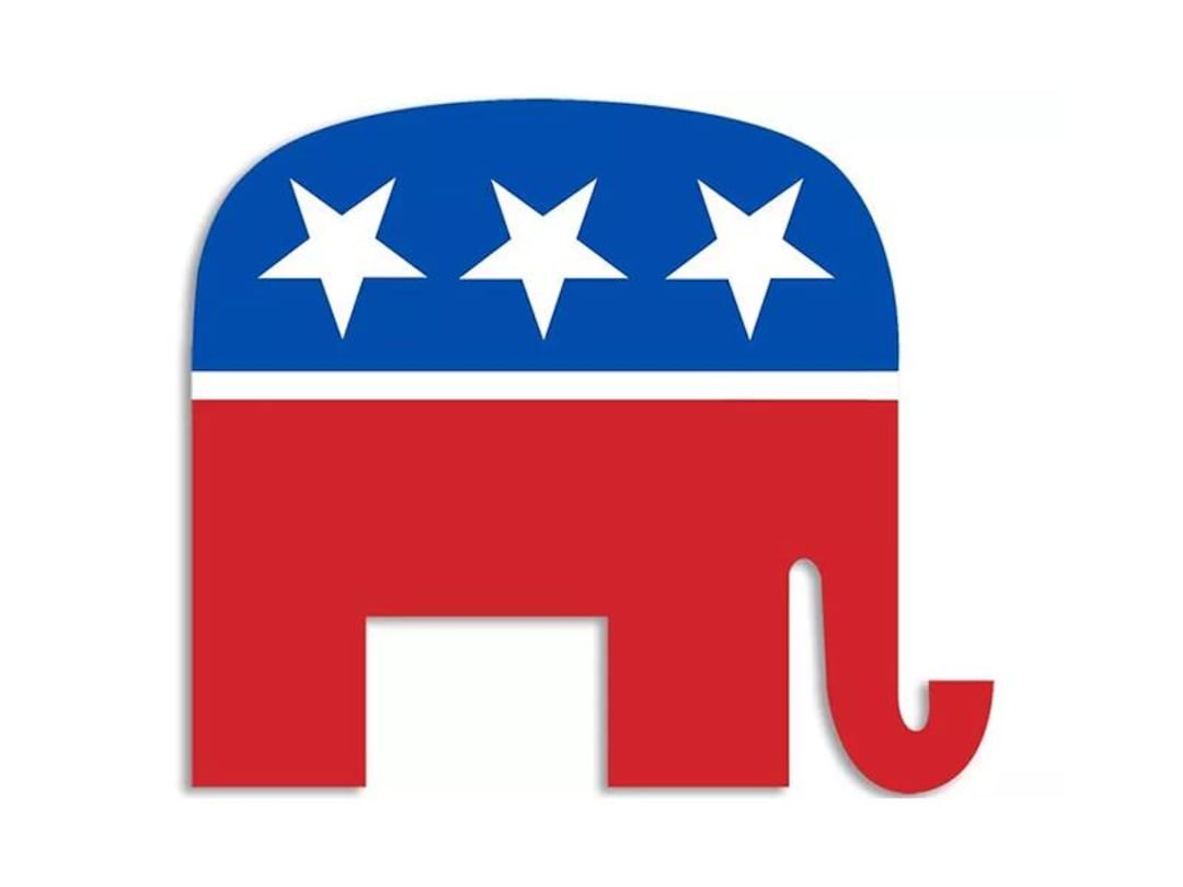 3.5 Inch RWB GOP Republican Elephant Shaped Sticker (vinyl Decal Gop ...