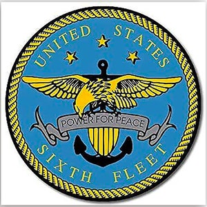 Round US Sixth Fleet Seal Sticker Logo Navy Emblem (decal vinyl sailor auto rv laptop cell iphone naval military sea) US Navy Licensed