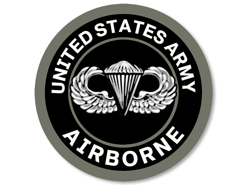 Round United States Army Airborne Sticker (armed Forces Auto Car Truck ...