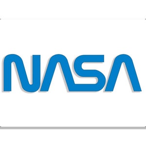 2x7 Inch BLUE NASA Bumper Sticker (vinyl rocket decal travel rv auto space)