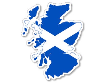 SCOTLAND SHAPED Flag Sticker (europe country united kingdom auto truck cell iphone car rv laptop seal decal vinyl)