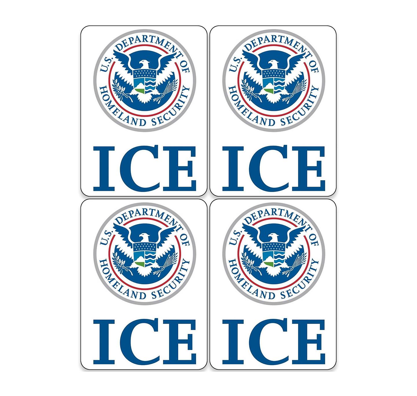 Dhs Sticker 4-pack: 1.5x2 Inch ICE Logo Sticker (immigration Customs DHS Insignia ...