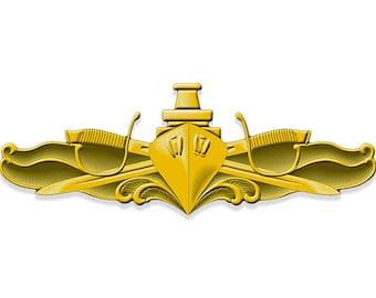 Aufkleber in Form des Abzeichens eines Offiziers der US Navy Surface Warfare (5 x 15 cm) (US Navy-Logo für Autos, Wohnmobile usw.) – Lizenz der US Navy