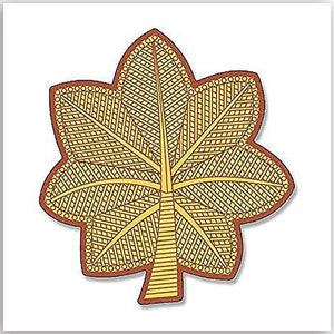 US Army Rank MAJ Major Gold Leaf Shaped Sticker (lapel logo truck laptop cell iphone decal vinyl usa soldier) Licensed by US Army