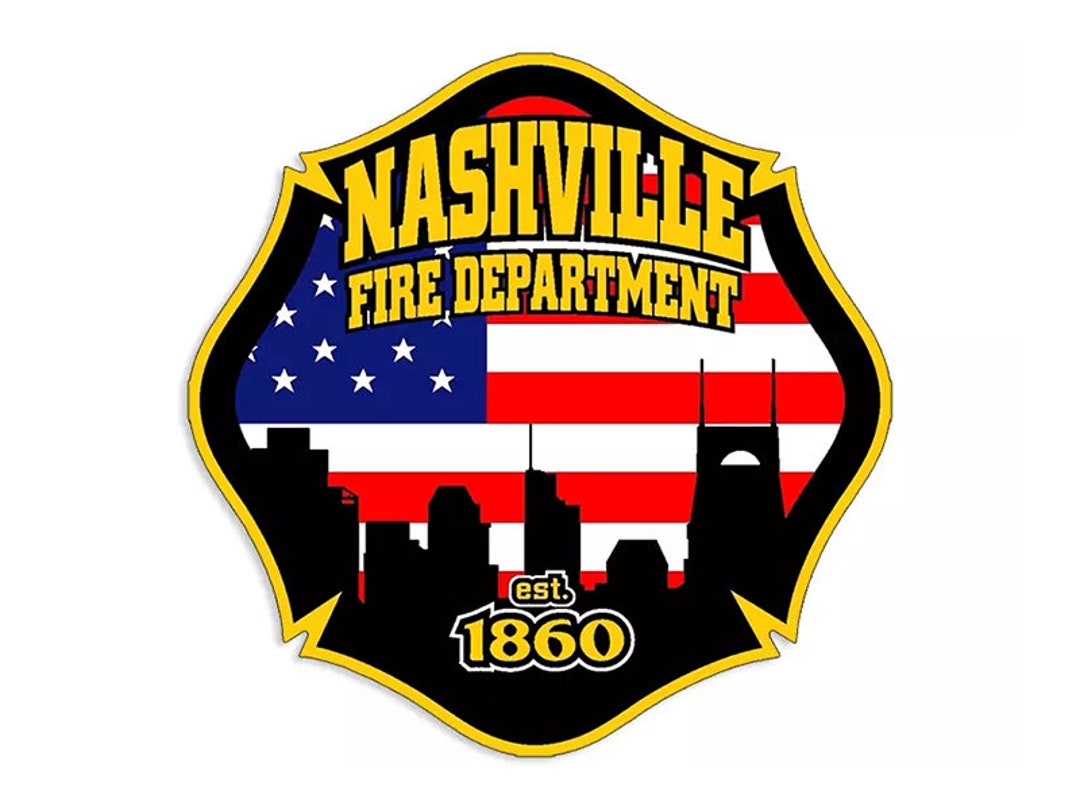 Maltese Shaped Nashville FIRE Logo Sticker (tennessee Firefighter