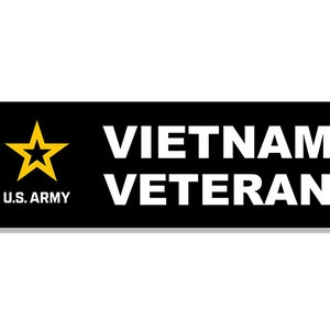 3x8 Inch Black Vietnam Veteran U.S. Army Bumper Stickers (nam soldier auto car truck soldier rv laptop logo vinyl decal) US Army Licensed
