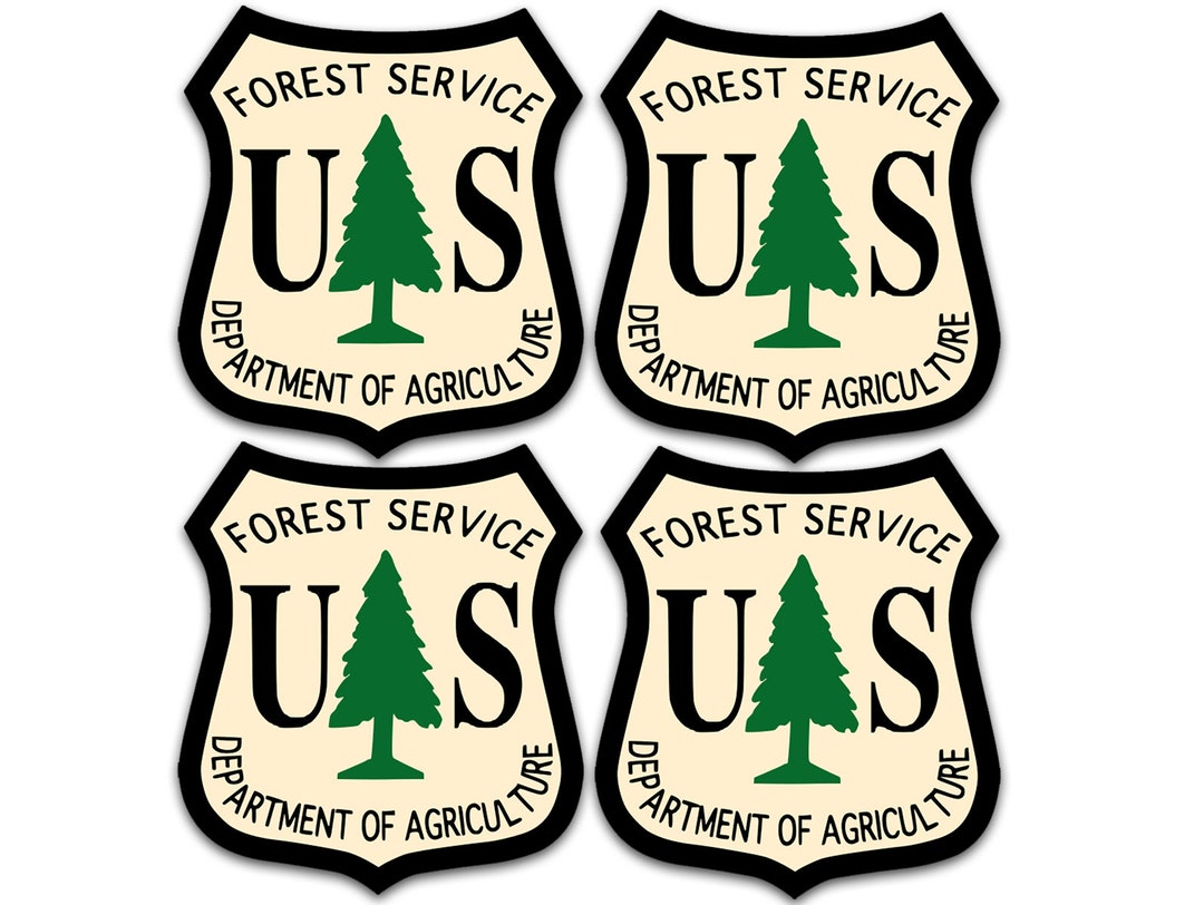 Pack of 4 / 1.5 Inch Tan US Forest Service Big Bear Service Etsy