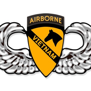 3x5 inch AIRBORNE VIETNAM Sticker (armed forces decal vinyl auto car truck rv laptop cell iphone logo badge army vinyl decal)