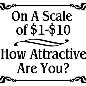3.5x4 inch TIPS Scale 1 - 10 How Attractive Sticker (funny jar tip tipping taverne accept bar decal)