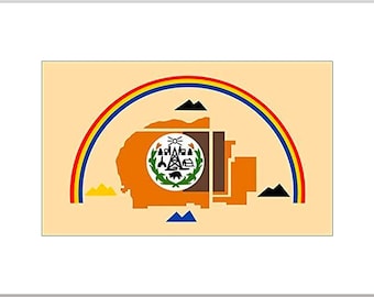 Navajo Nation vlagsticker (vinyl sticker, vlag van inheemse stam, laptop, vrachtwagen, Amerikaans, mobiel, auto, camper, Amerika, Indiaans, inheems)