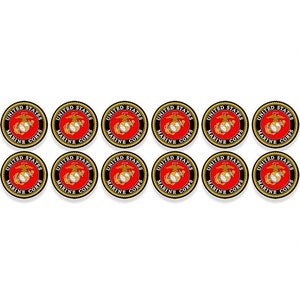 12 Pack Official United States Marine Corps Sticker (laptop iphone naval leatherneck vinyl decal usmc patriotic) USMC Licensed