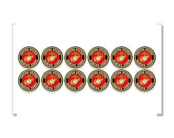 12 Pack Official United States Marine Corps Sticker (laptop iphone naval leatherneck vinyl decal usmc patriotic) USMC Licensed